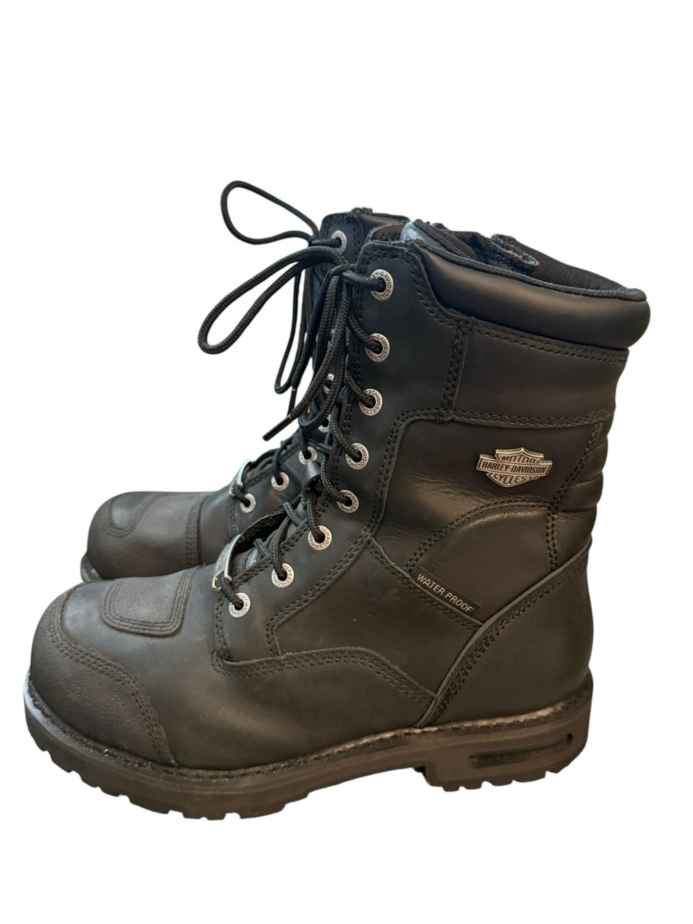 Harley-Davidson RICHFIELD Men’s Black Waterproof Riding Boots Sz 10 M D96121.